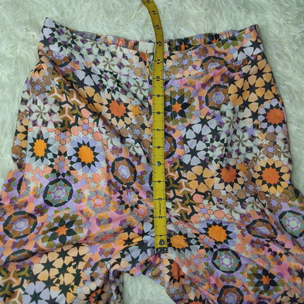 Anthropologie Geometric Orange Printed Trousers Pants Size 4 - Picture 10 of 12